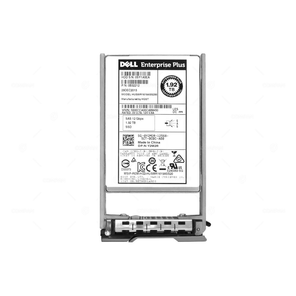 Y2M2R DELL SSD 1.92TB SAS 12G 2.5" SFF HOT-SWAP FOR DELL COMPELLENT